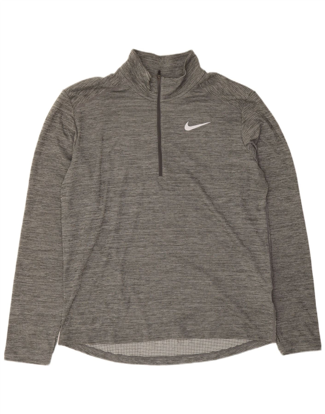Pulôver masculino Nike Dri Fit com decote em zíper, moletom grande cinza manchado