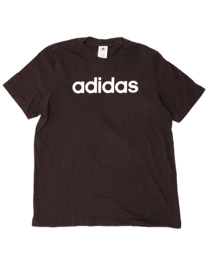 Adidas Mens Graphic T-Shirt Top Grande Algodão Preto