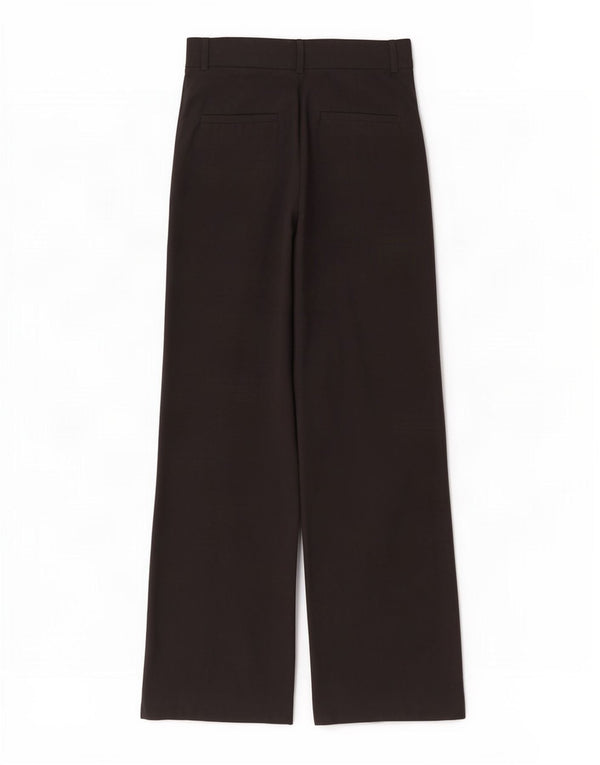 Zara Calça feminina casual cintura alta perna larga XS W24 L31 poliéster preto