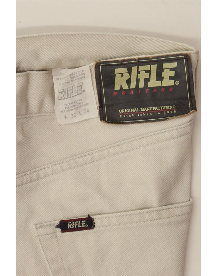 RIFLE Mens Straight Jeans W36 L27 Beige Cotton Vintage Rifle and Second-Hand Rifle from Messina Hembry 
