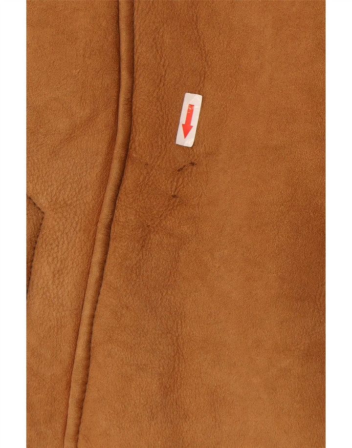 Jaqueta masculina vintage de shearling IT 50 grande marrom