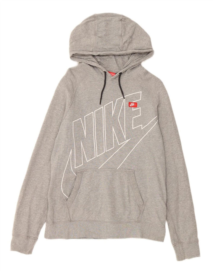 NIKE Mens Graphic Hoodie Jumper Médio Algodão Cinza
