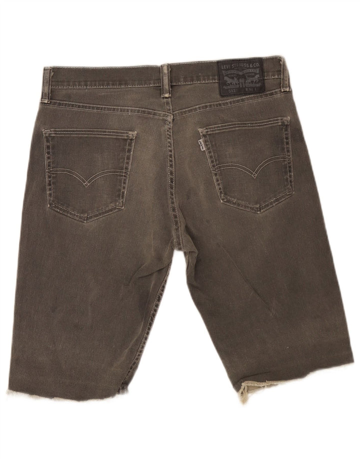 Shorts jeans masculino Levi's W34 grande algodão cinza