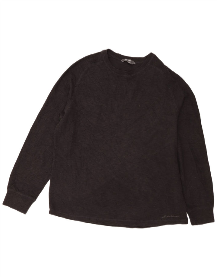 Eddie Bauer Top masculino manga comprida XL algodão preto
