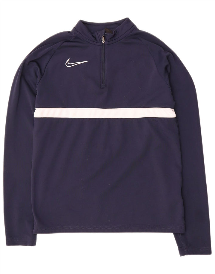 Top de treino Nike Boys Dri Fit pulôver 12-13 anos grande azul marinho