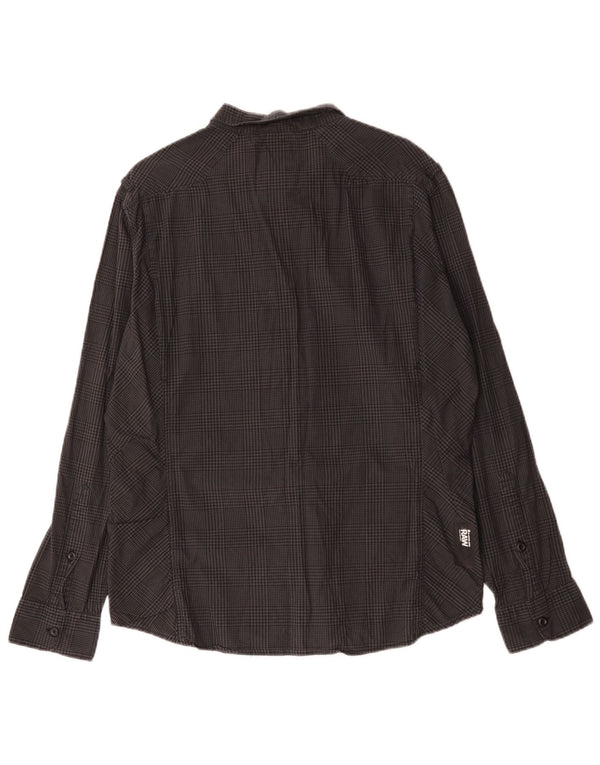 Camisa gráfica masculina G-Star XL cinza algodão guingão