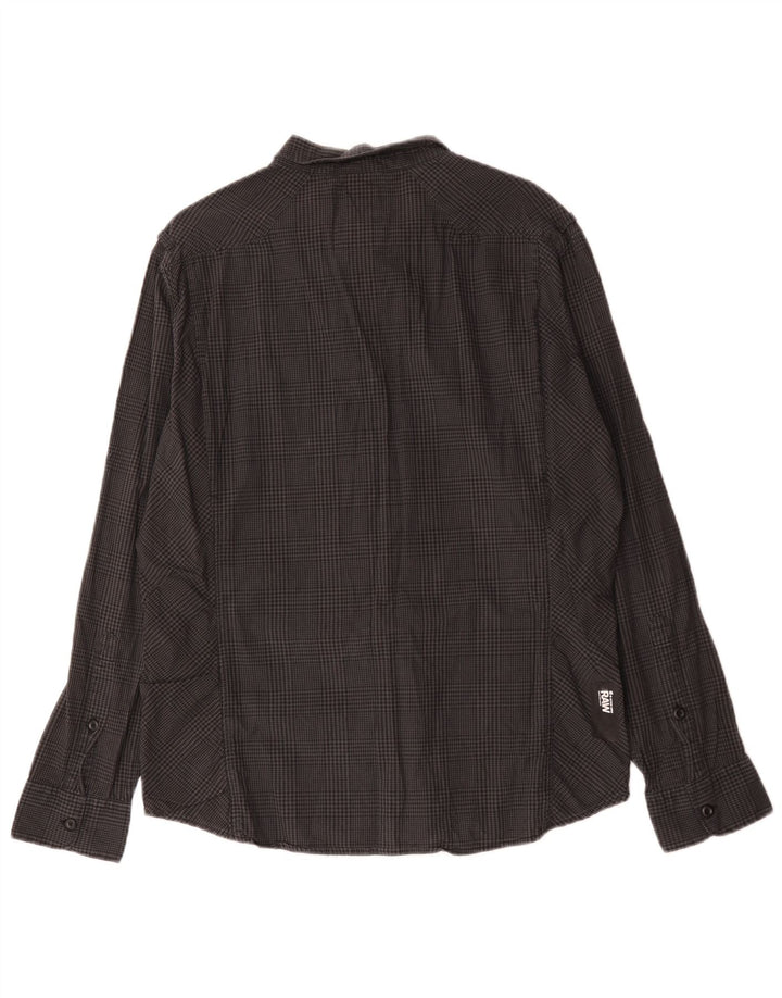 Camisa gráfica masculina G-Star XL cinza algodão guingão
