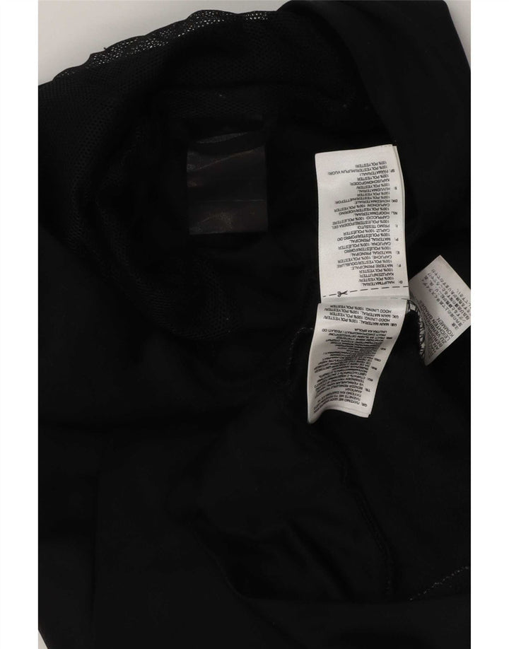Jaqueta masculina Adidas com capuz e jaqueta pequena de poliéster preto
