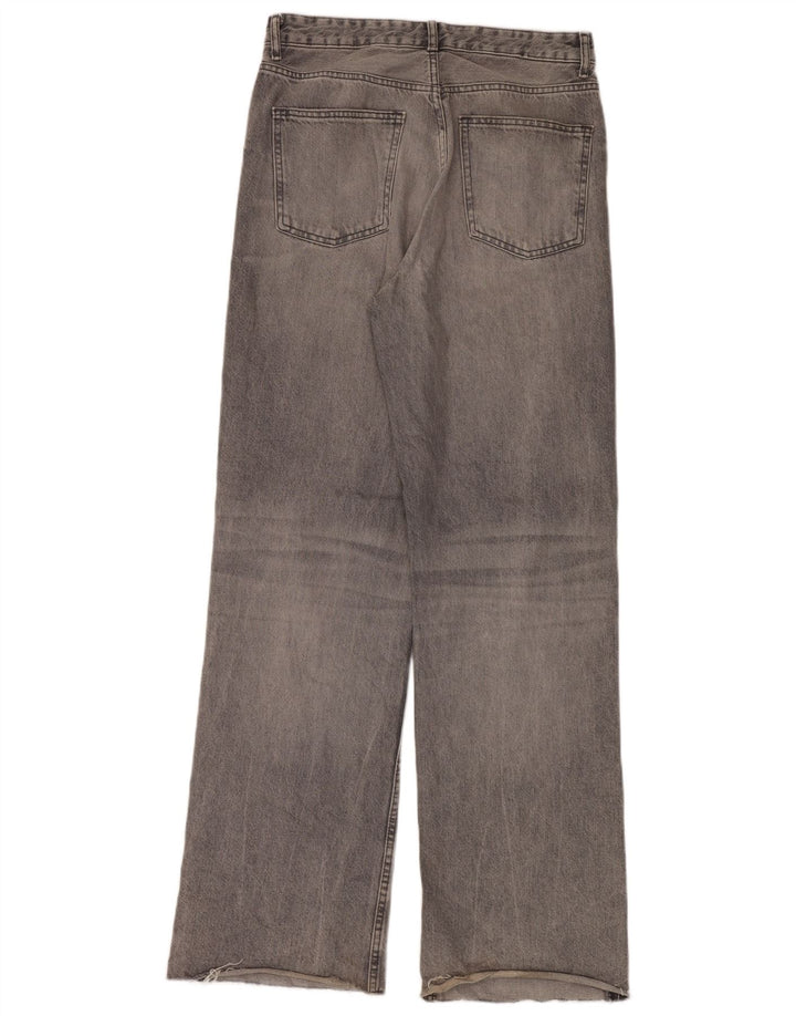 Calça jeans feminina Zara com perna larga EU 42 grande W32 L36 cinza