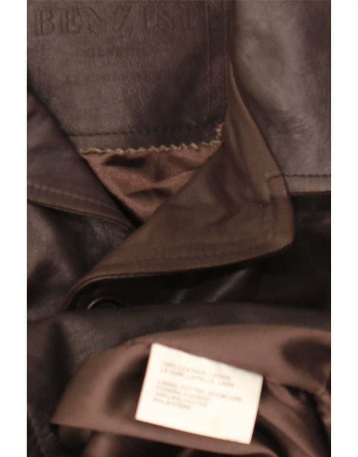 Jaqueta de couro masculina vintage UK 42 XL marrom