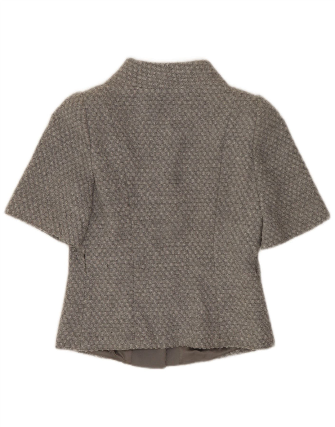 Jaqueta blazer feminina BENETTON crop 4 botões manga curta IT 38 XS cinza