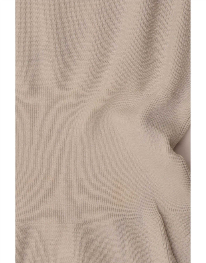 Top feminino Zara manga comprida UK 10 pequeno bege