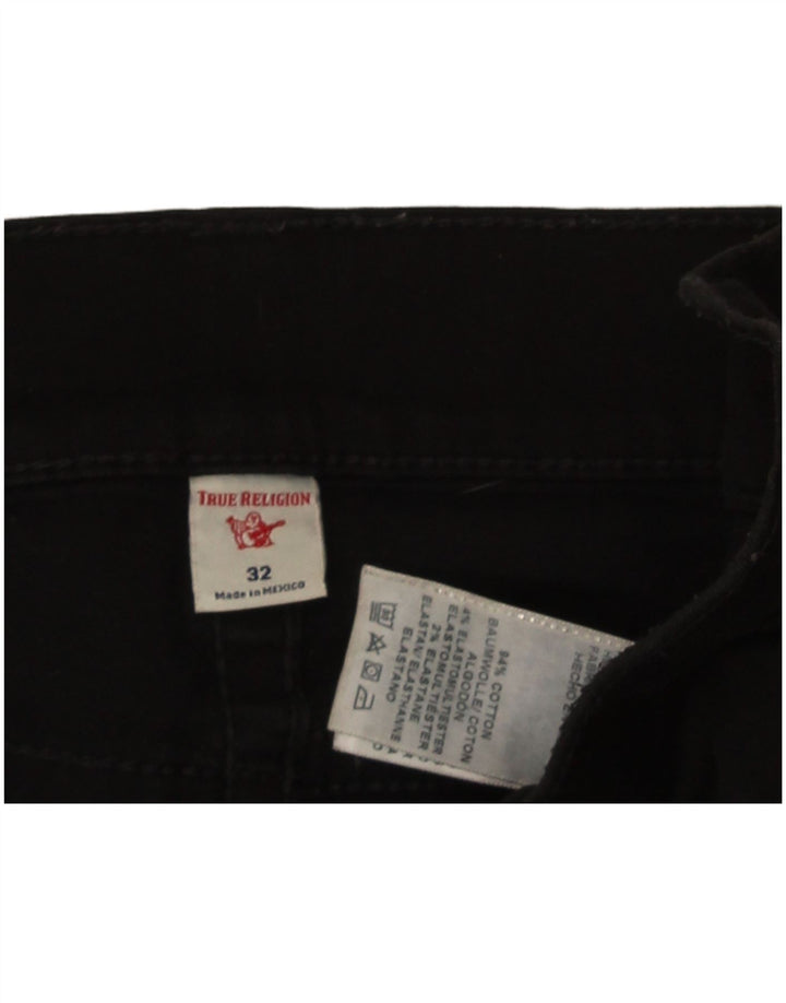 True Religion Mens Jeans Slim W32 L32 Algodão Preto