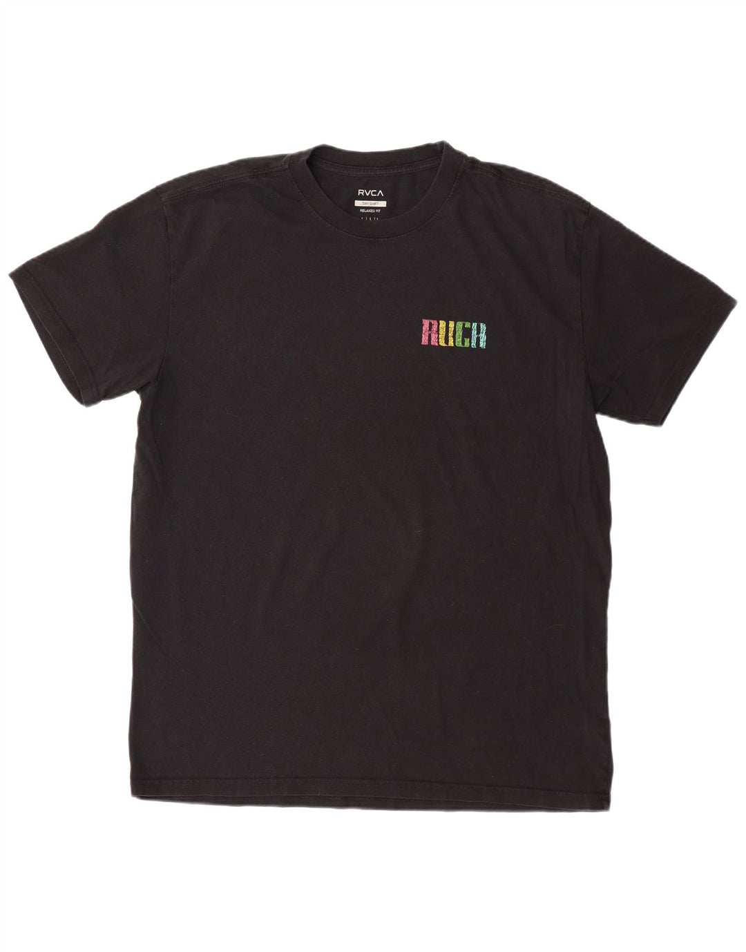 Camiseta masculina RVCA com ajuste relaxado gráfico grande preto