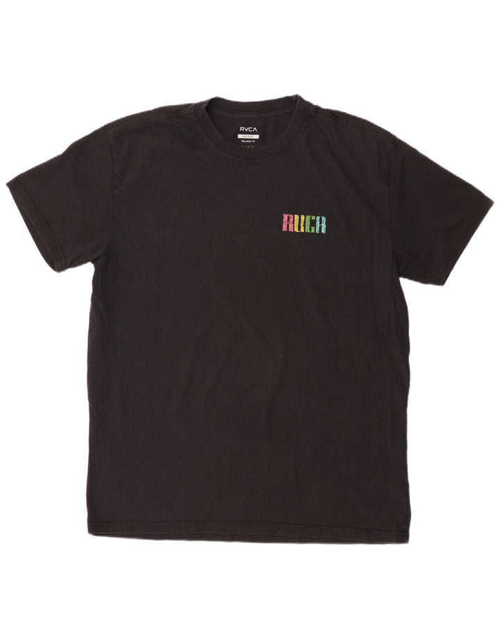 Camiseta masculina RVCA com ajuste relaxado gráfico grande preto