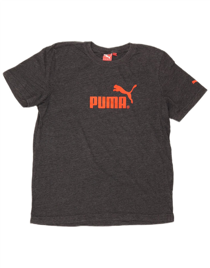 Camiseta masculina PUMA Graphic cinza médio manchado