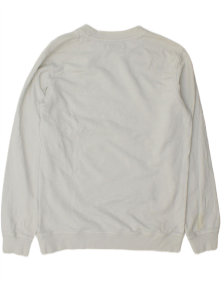 Calvin Klein Jeans masculino gráfico regular ajuste moletom jumper médio branco