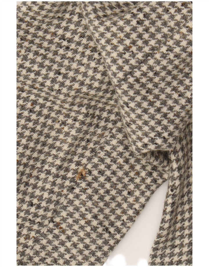 Jaqueta blazer masculina de 2 botões Division Vogue UK 38 cinza médio Houndstooth