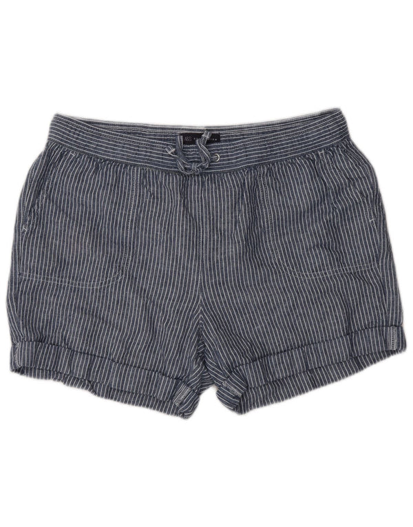 Shorts casuais femininos Marks & Spencer Reino Unido 14 grande W32 risca de giz azul marinho