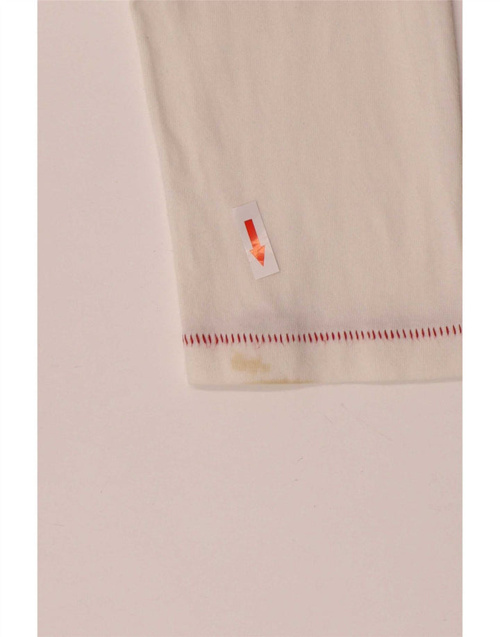 Woolrich masculino gráfico top manga comprida grande algodão branco
