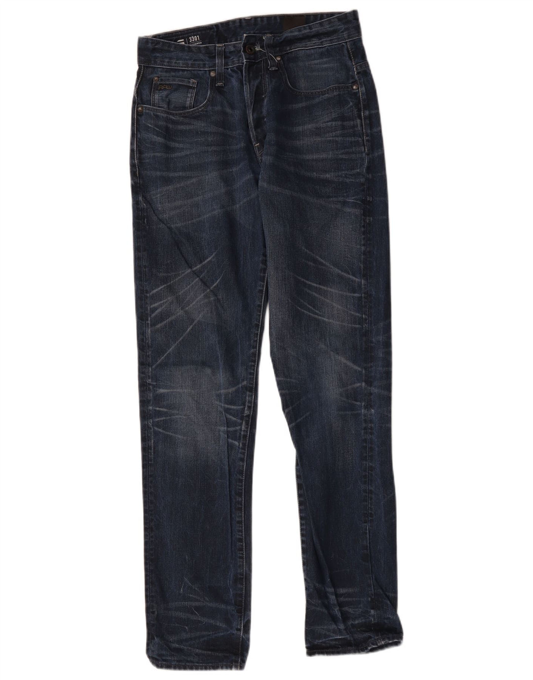 Calça jeans feminina G-Star 3301 Tapered W29 L34 azul marinho