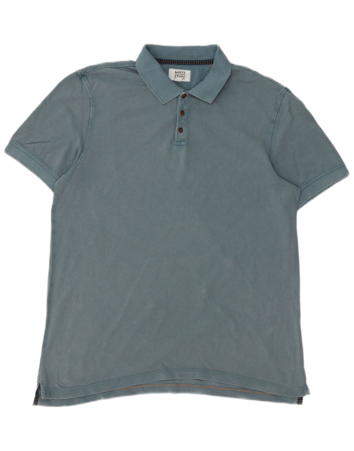 Camisa polo masculina WHITE STUFF XL algodão azul
