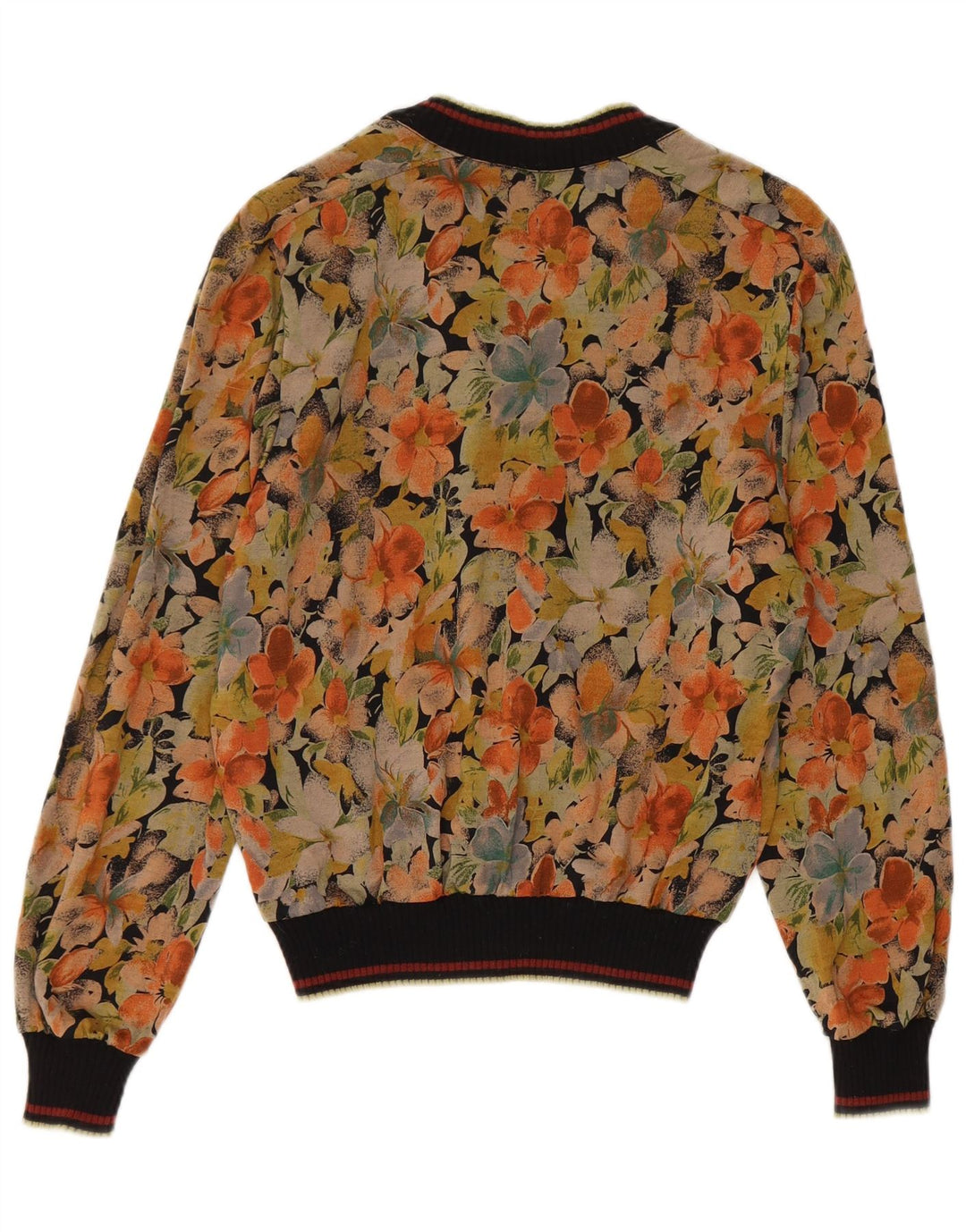Blusa pulôver feminina vintage top IT 44 médio floral multicolorido