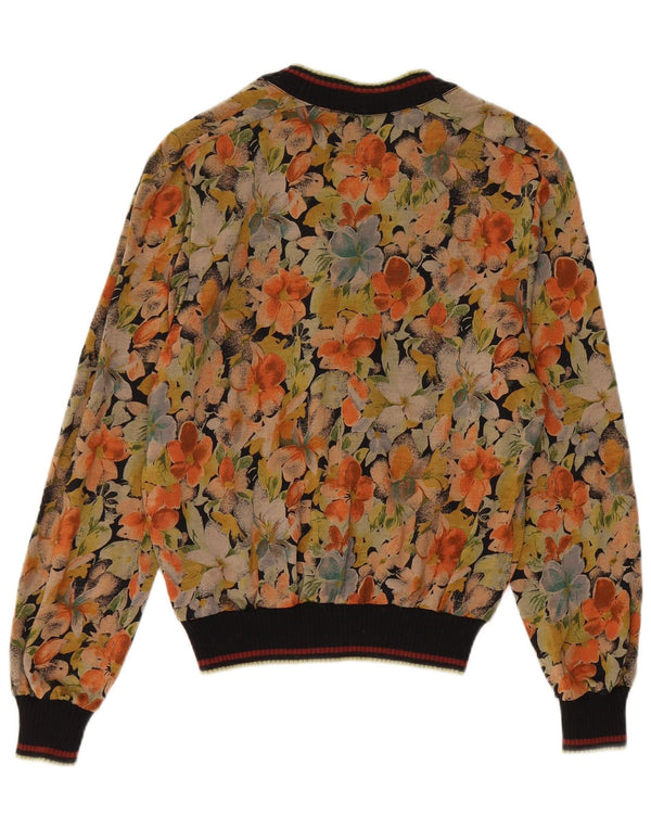 Blusa pulôver feminina vintage top IT 44 médio floral multicolorido