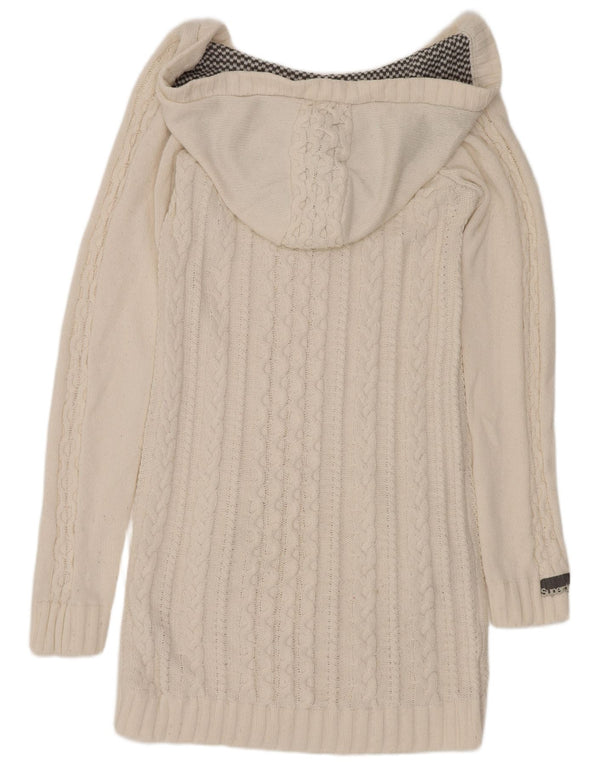Vestido jumper feminino Superdry com capuz e manga comprida UK 18 XL branco acrílico