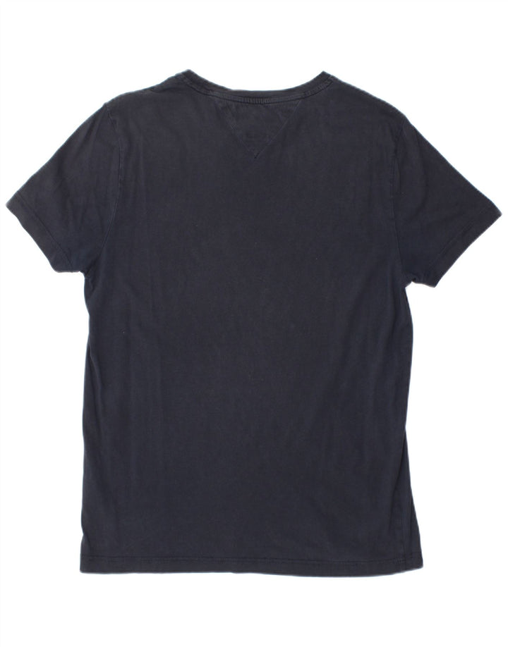 Tommy Hilfiger Camiseta masculina gráfica Top médio algodão azul marinho
