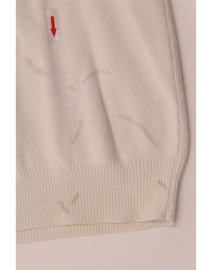 Zara Suéter masculino com gola redonda, grande algodão branco