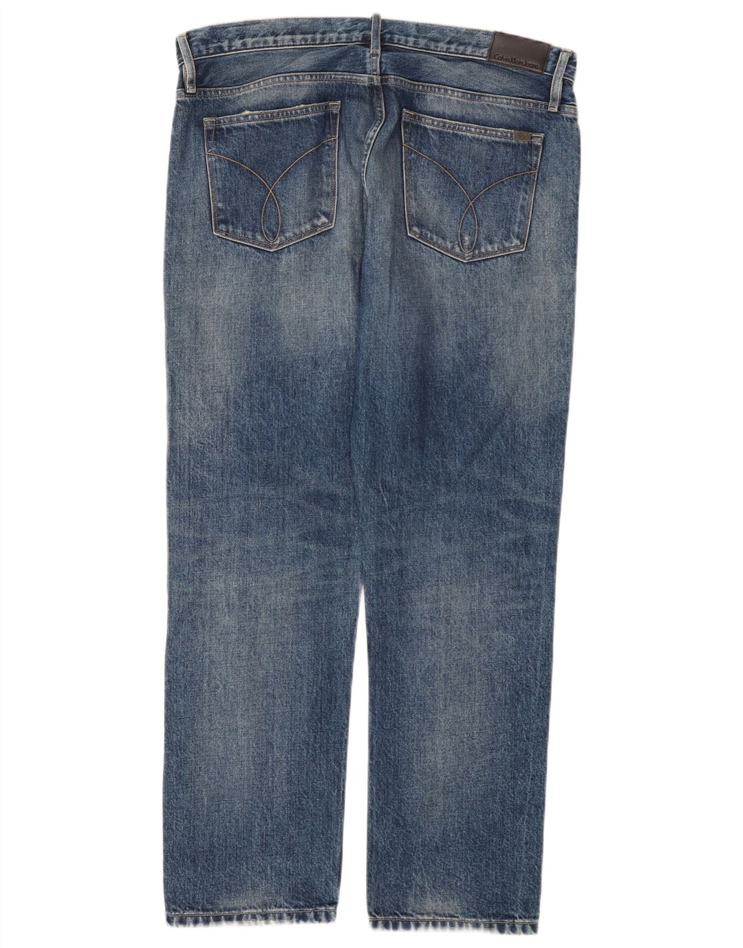 CALVIN KLEIN Masculino Boyfriend Distressed Straight Jeans W30 L30 Algodão Azul