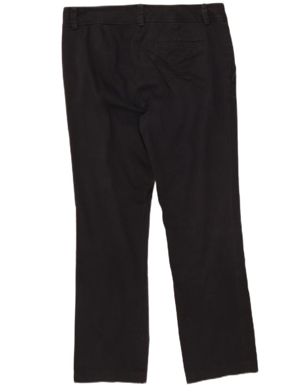 CHAPS Womens Petite Straight Chino Trousers US 12 Large W32 L28 Black