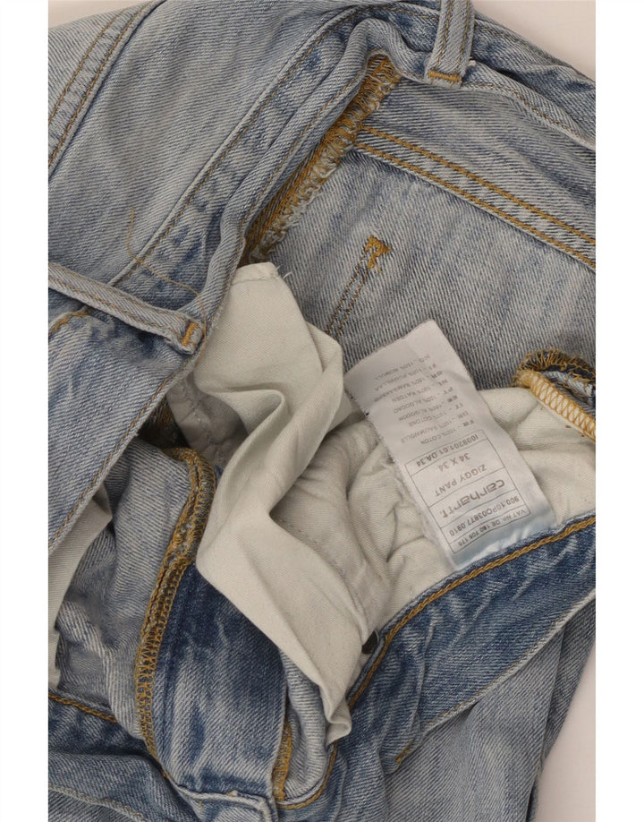 Carhartt Mens Straight Jeans W34 L28 Azul Algodão