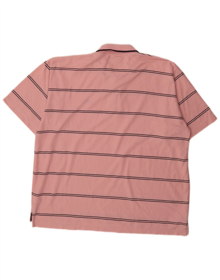 Camisa polo masculina Umbro 2XL poliéster listrado rosa
