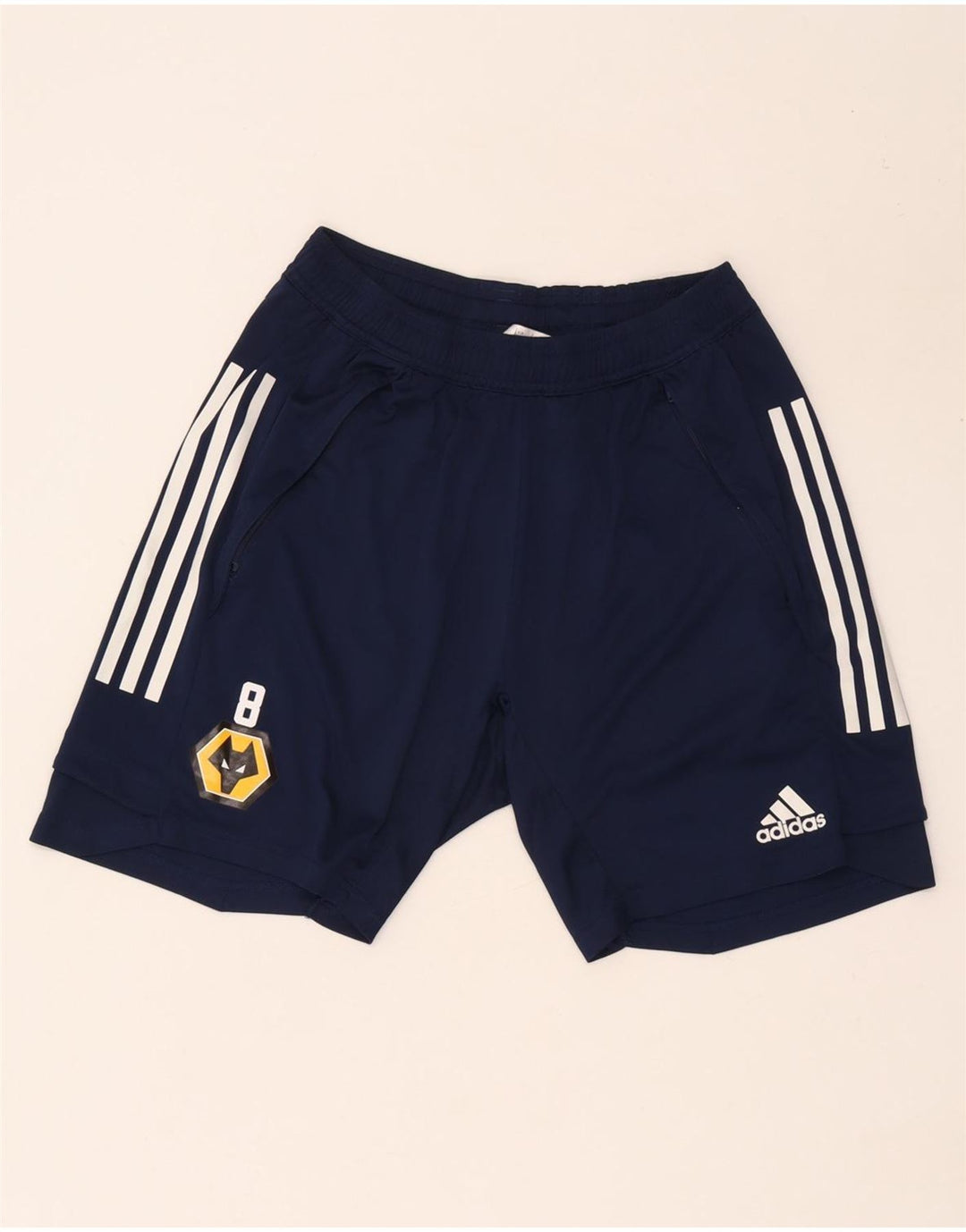 Adidas Mens Wolverhampton Wanderers Sport Shorts Médio Azul Marinho Poliéster