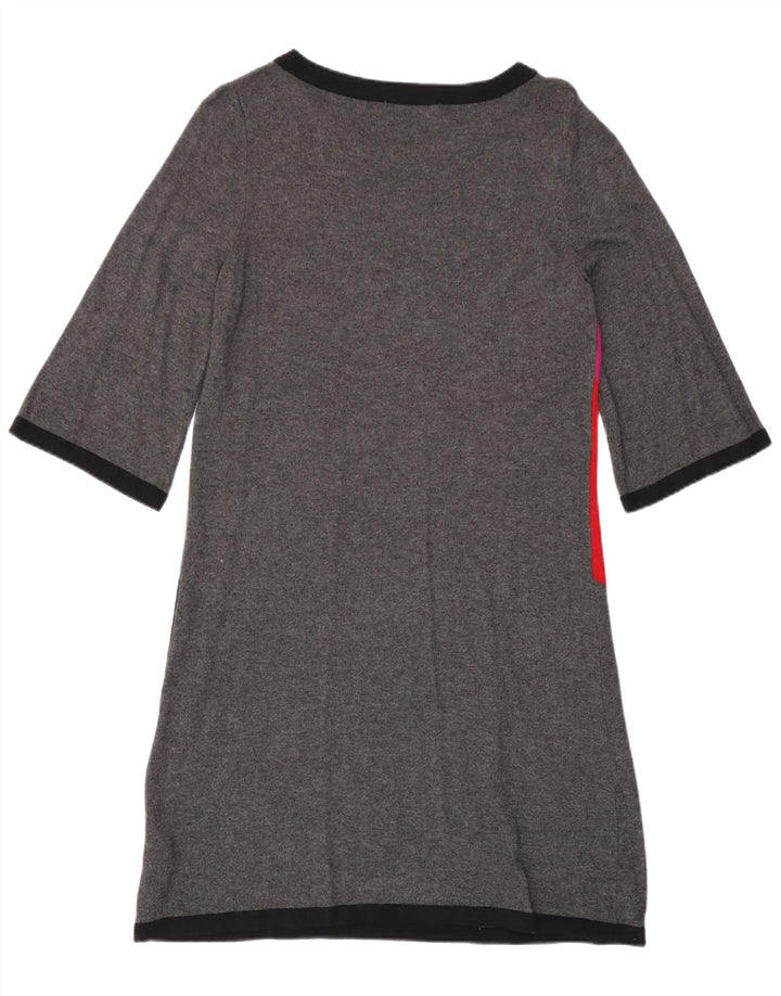 Vestido feminino Marks & Spencer Reino Unido 14 bloco colorido cinza médio