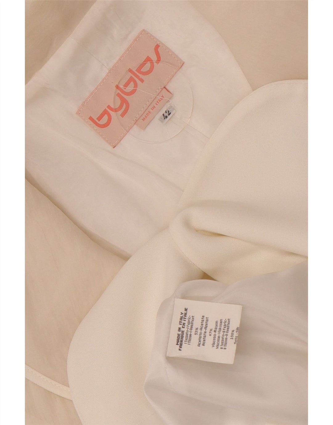 Jaqueta blazer feminina Byblos com 3 botões IT 42 acetato branco médio