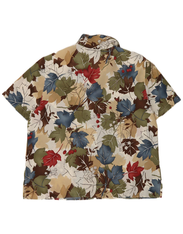 Blusa feminina de manga curta Alfred Dunner UK 16 grande multicolorida