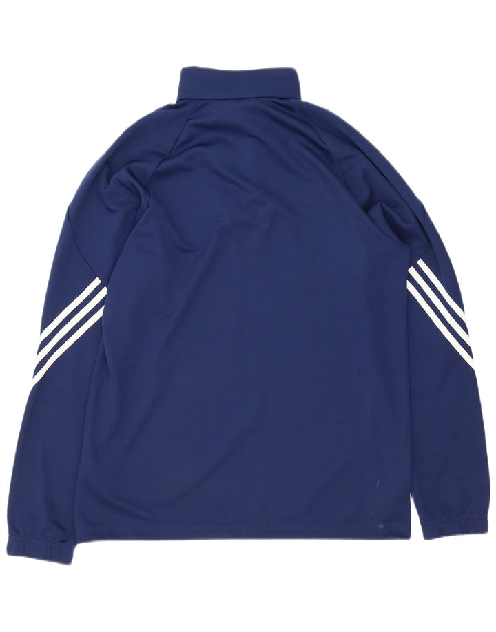 Adidas Mens Climalite Zip Neck Pullover Treino Top Grande Azul Marinho