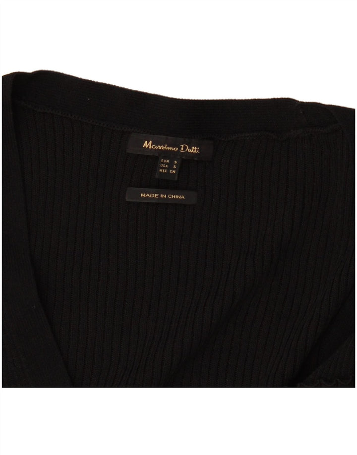 Suéter cardigã feminino Massimo Dutti Reino Unido 8 pequeno preto