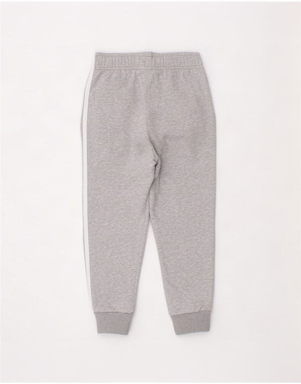 Adidas meninos calças de treino joggers 3-4 anos cinza manchado algodão