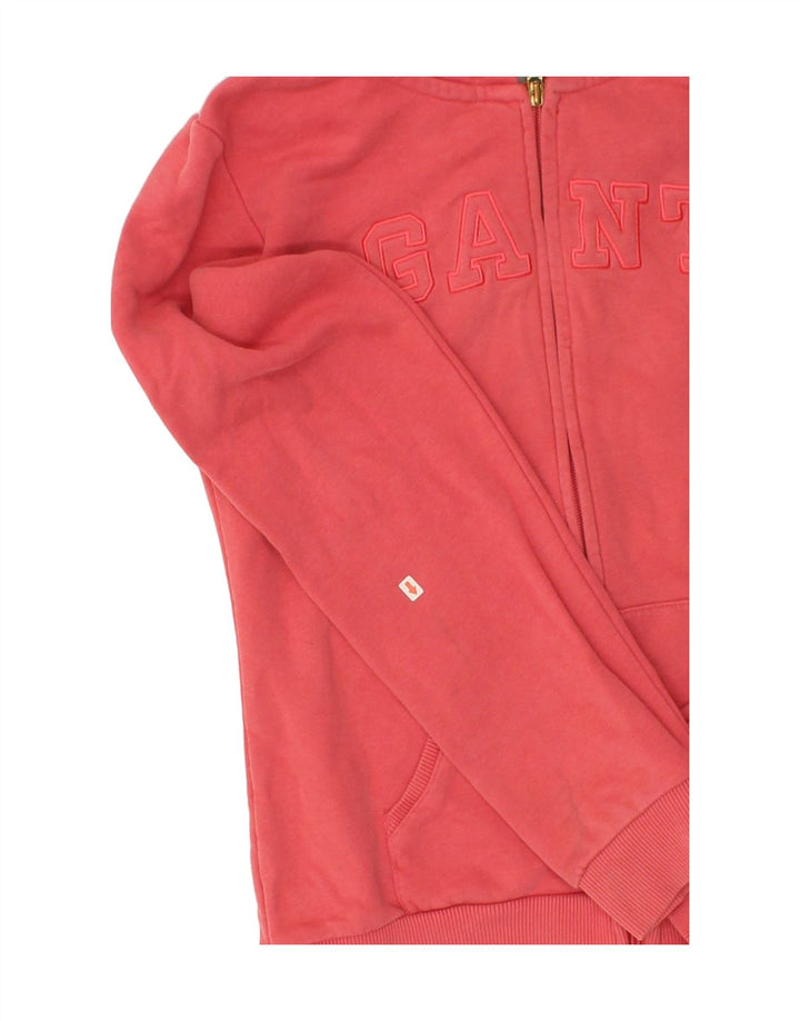 GANT Girls Graphic Zip Hoodie Sweater 14-15 Years Pink Cotton Vintage Gant and Second-Hand Gant from Messina Hembry 