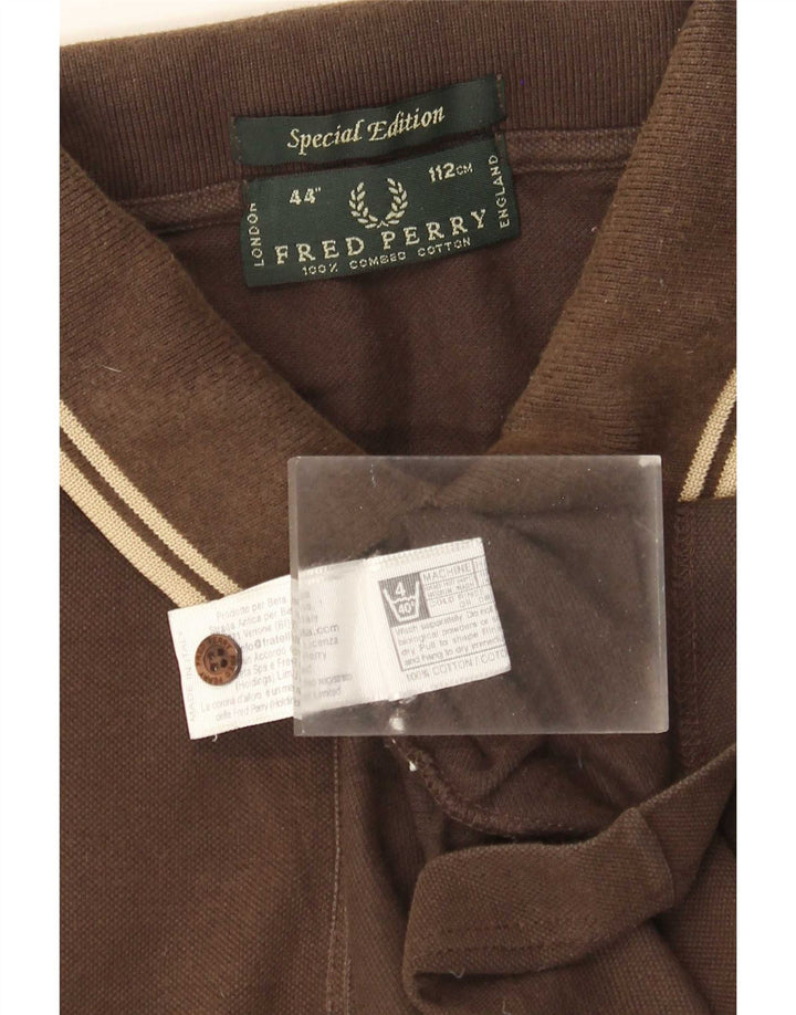 Camisa polo masculina Fred Perry edição especial grande algodão marrom