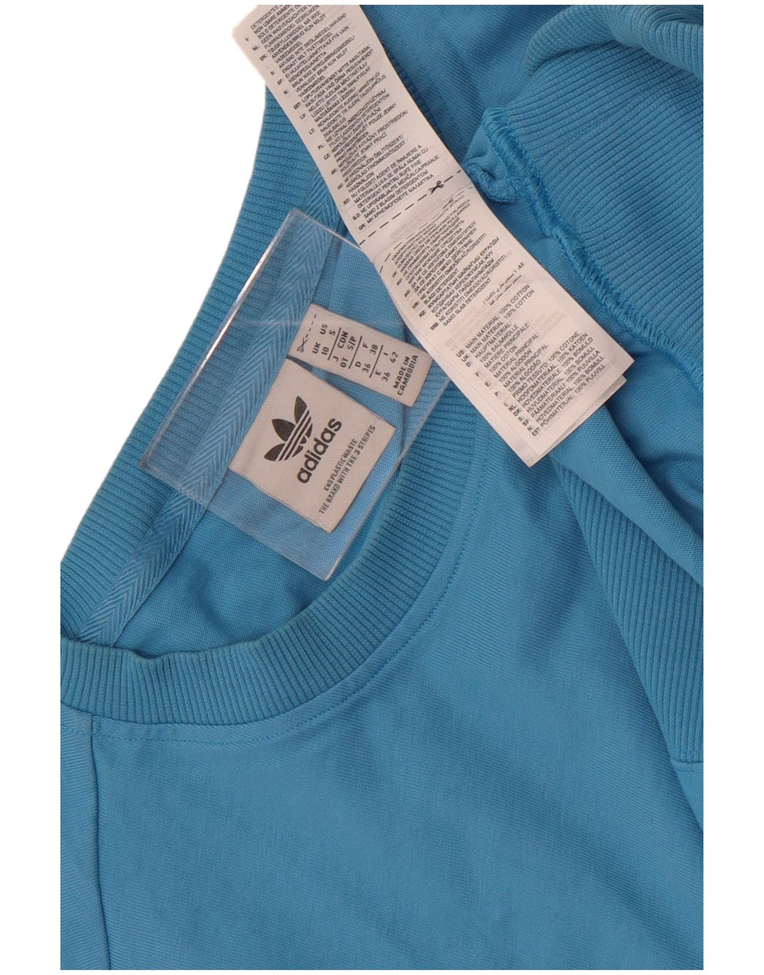 Adidas feminino manga curta oversized moletom jumper reino unido 10 pequeno azul