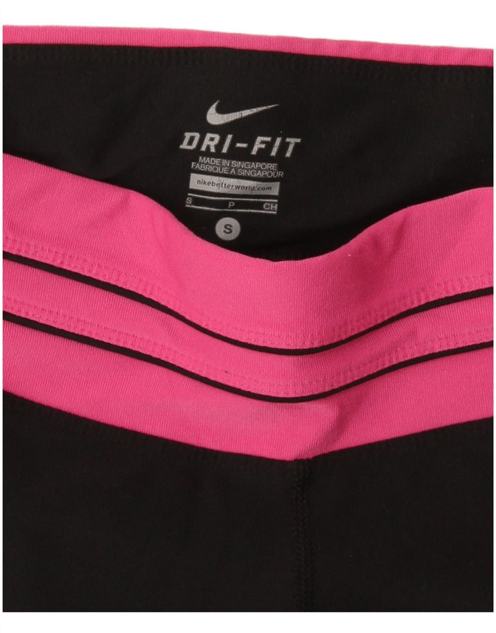 Leggings Nike Dri Fit Capri UK 8 Pequeno Preto Colorblock