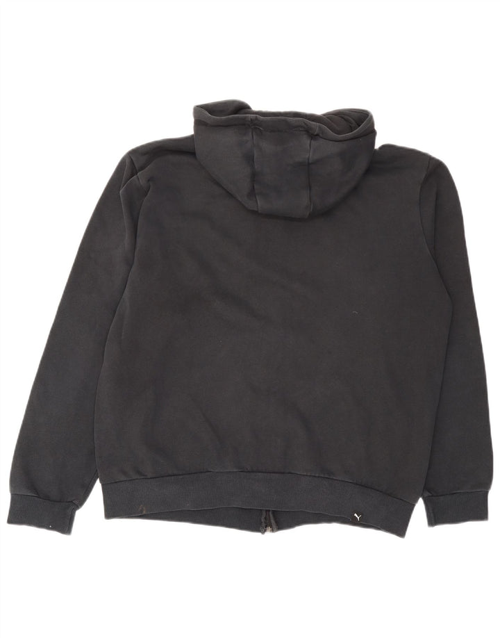 Suéter masculino Puma Graphic Zip com capuz grande algodão cinza