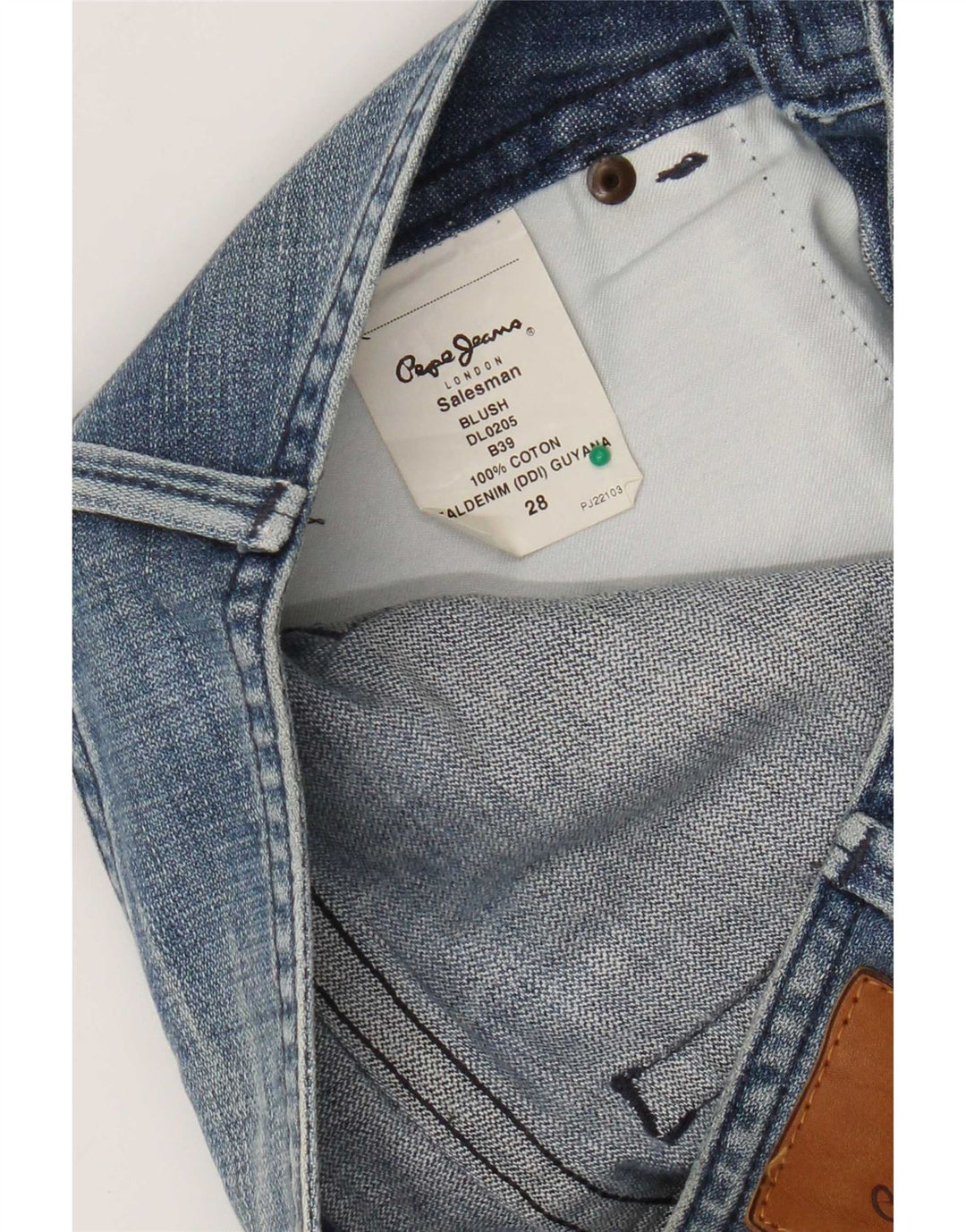 PEPE Jeans Feminino Reto W28 L34 Azul Algodão