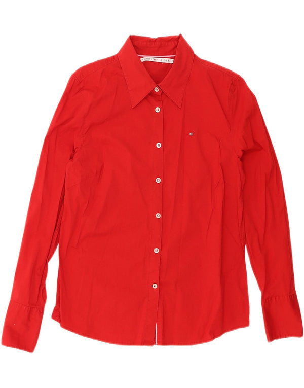 Camisa Tommy Hilfiger Feminina UK 14 Grande Algodão Vermelho
