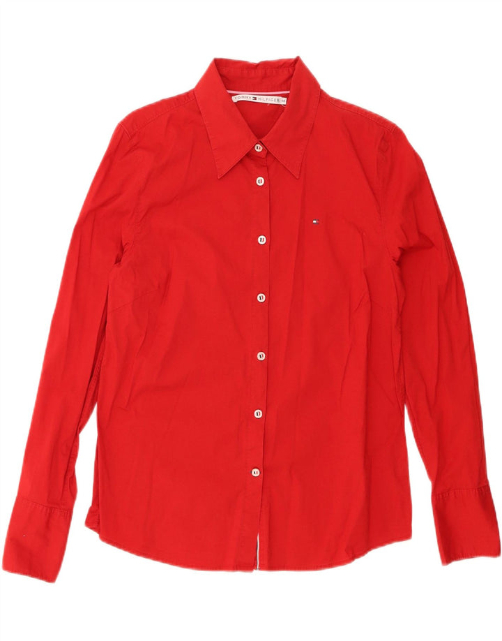 Camisa Tommy Hilfiger Feminina UK 14 Grande Algodão Vermelho